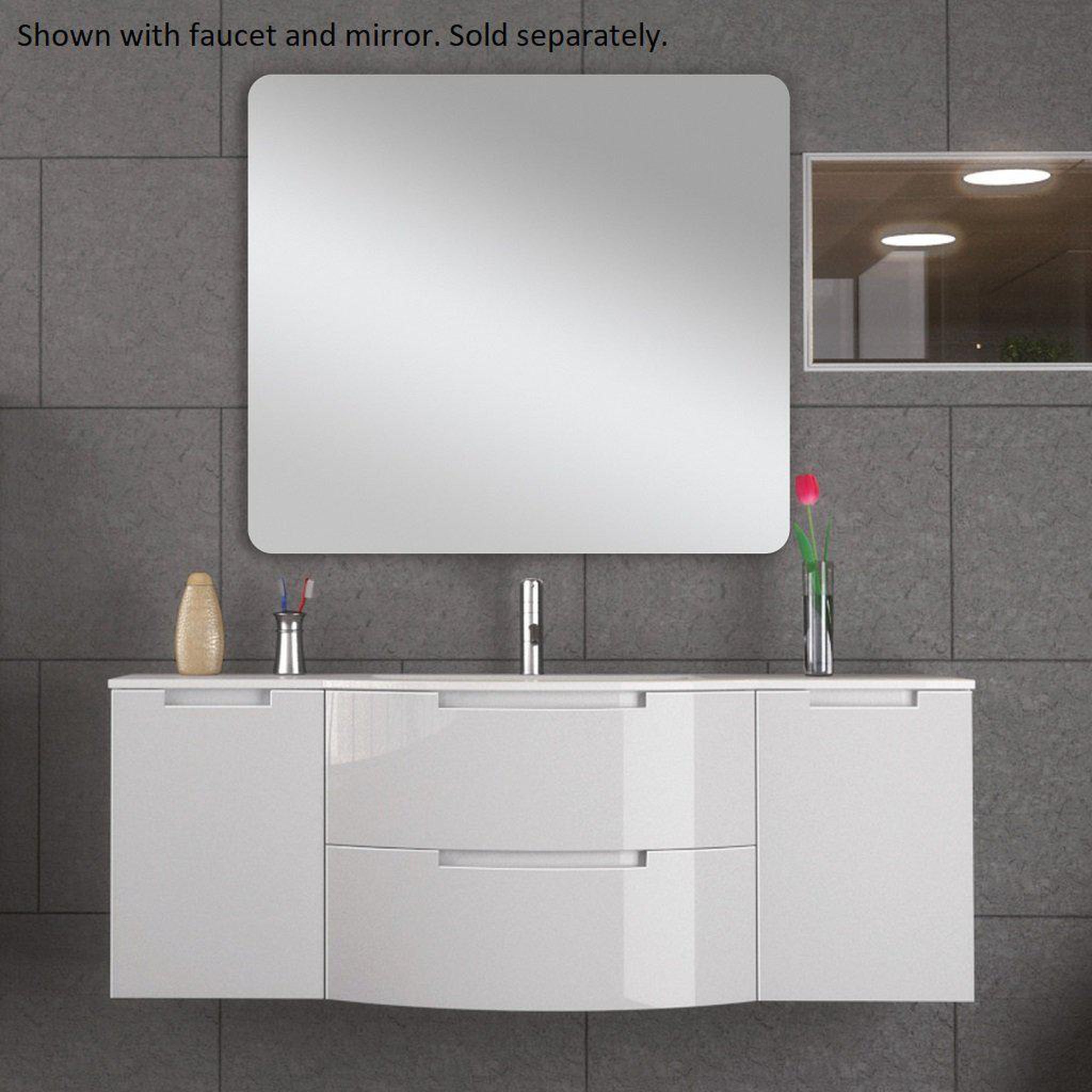 LaToscana by Paini, LaToscana Oasi 57" Black Wall-Mounted Vanity Set With Left & Right Side Cabinets