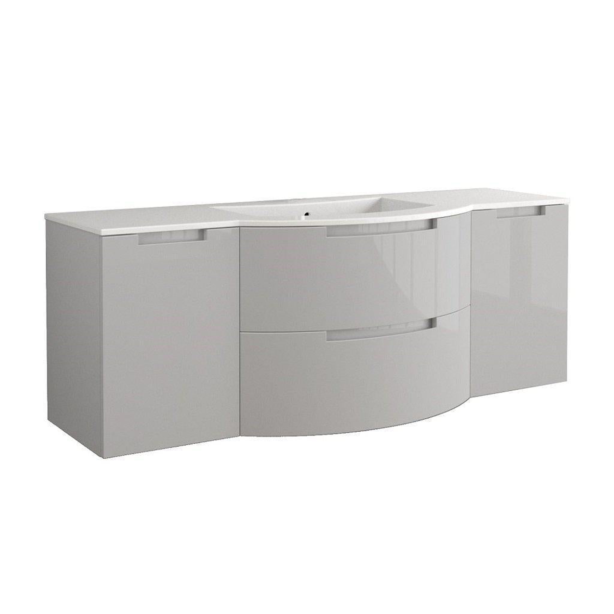 LaToscana by Paini, LaToscana Oasi 57" Gray Wall-Mounted Vanity Set With Left & Right Side Cabinets