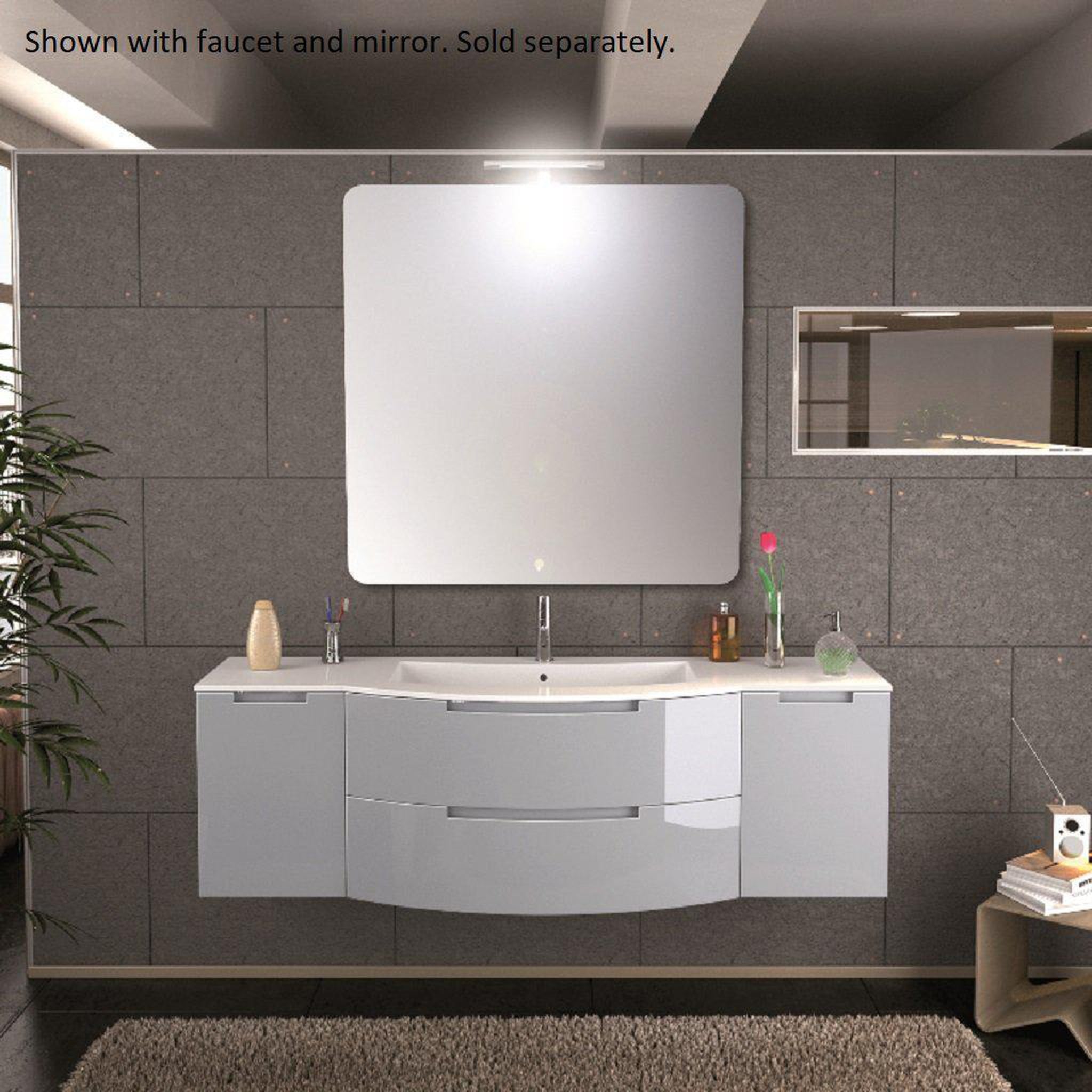 LaToscana by Paini, LaToscana Oasi 67" Blue Distante Wall-Mounted Vanity Set With Left & Right Side Cabinets