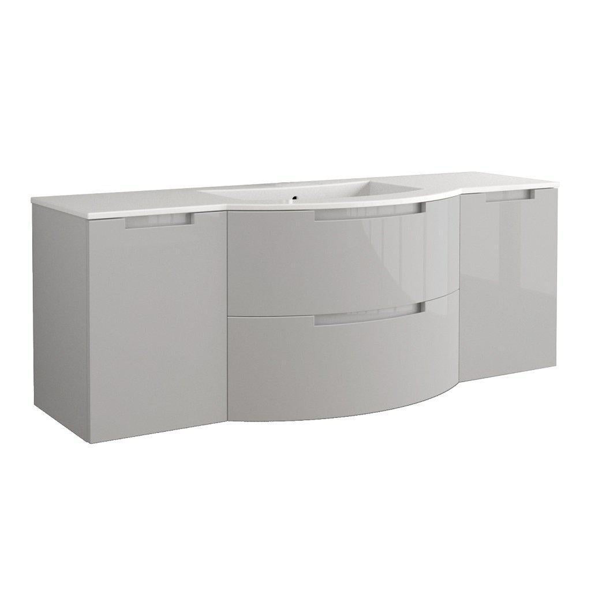 LaToscana by Paini, LaToscana Oasi 67" Gray Wall-Mounted Vanity Set With Left & Right Side Cabinets