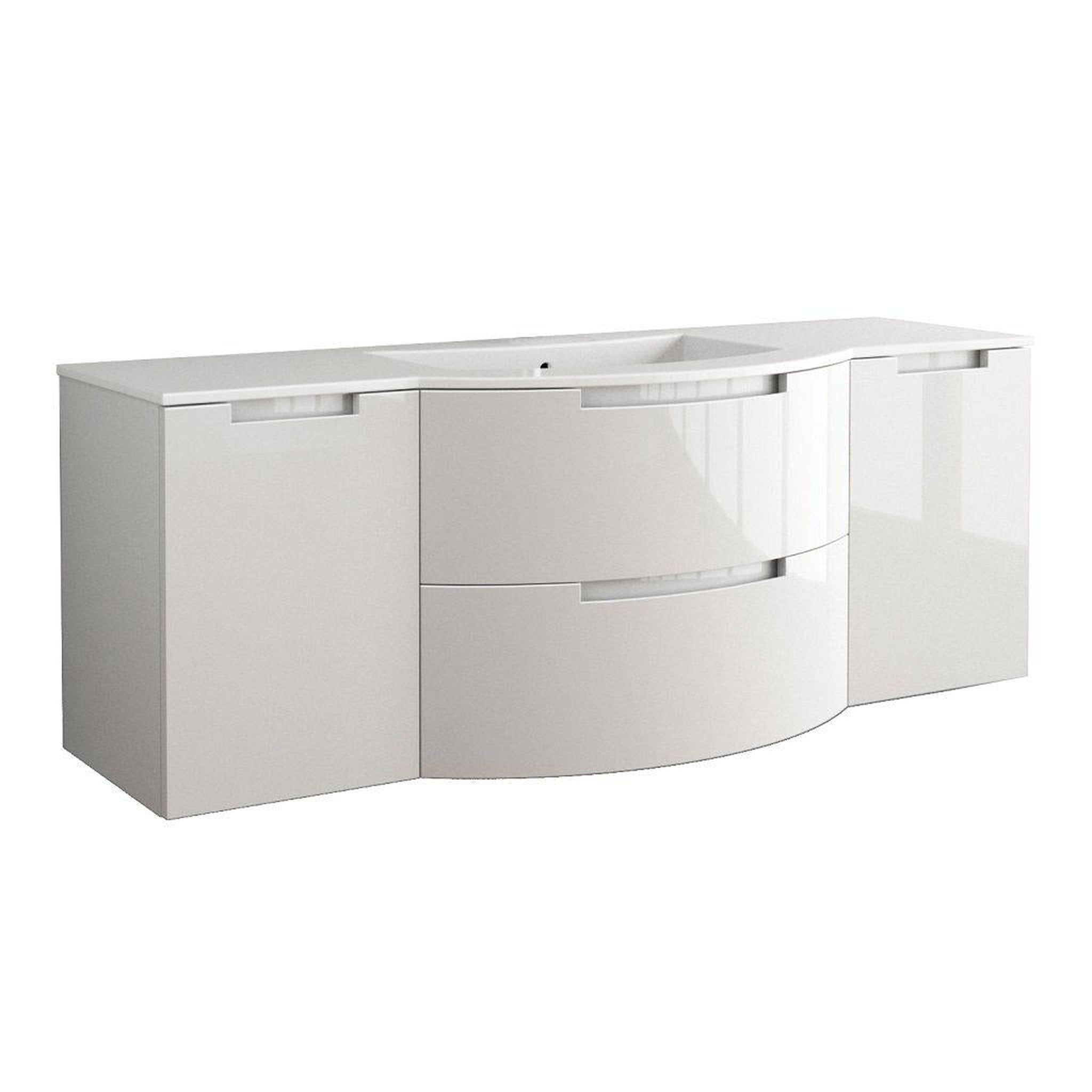 LaToscana by Paini, LaToscana Oasi 67" White Wall-Mounted Vanity Set With Left & Right Side Cabinets