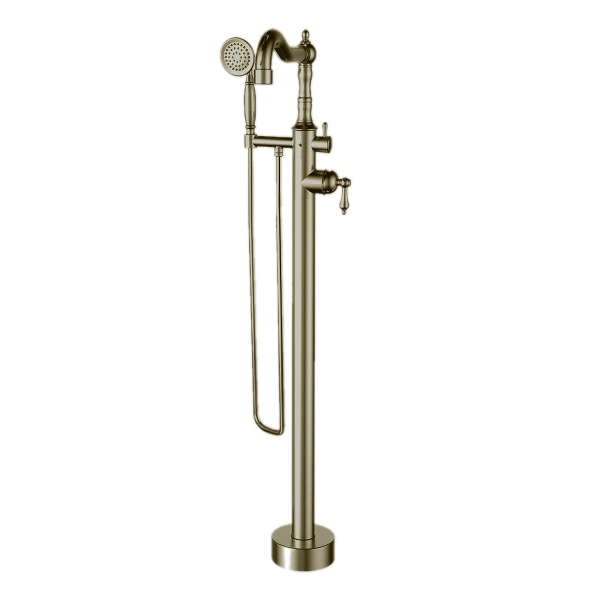 LaToscana by Paini, LaToscana Ornellaia Brushed Nickel Floor-Mounted Freestanding Tub Filler With Handheld Shower