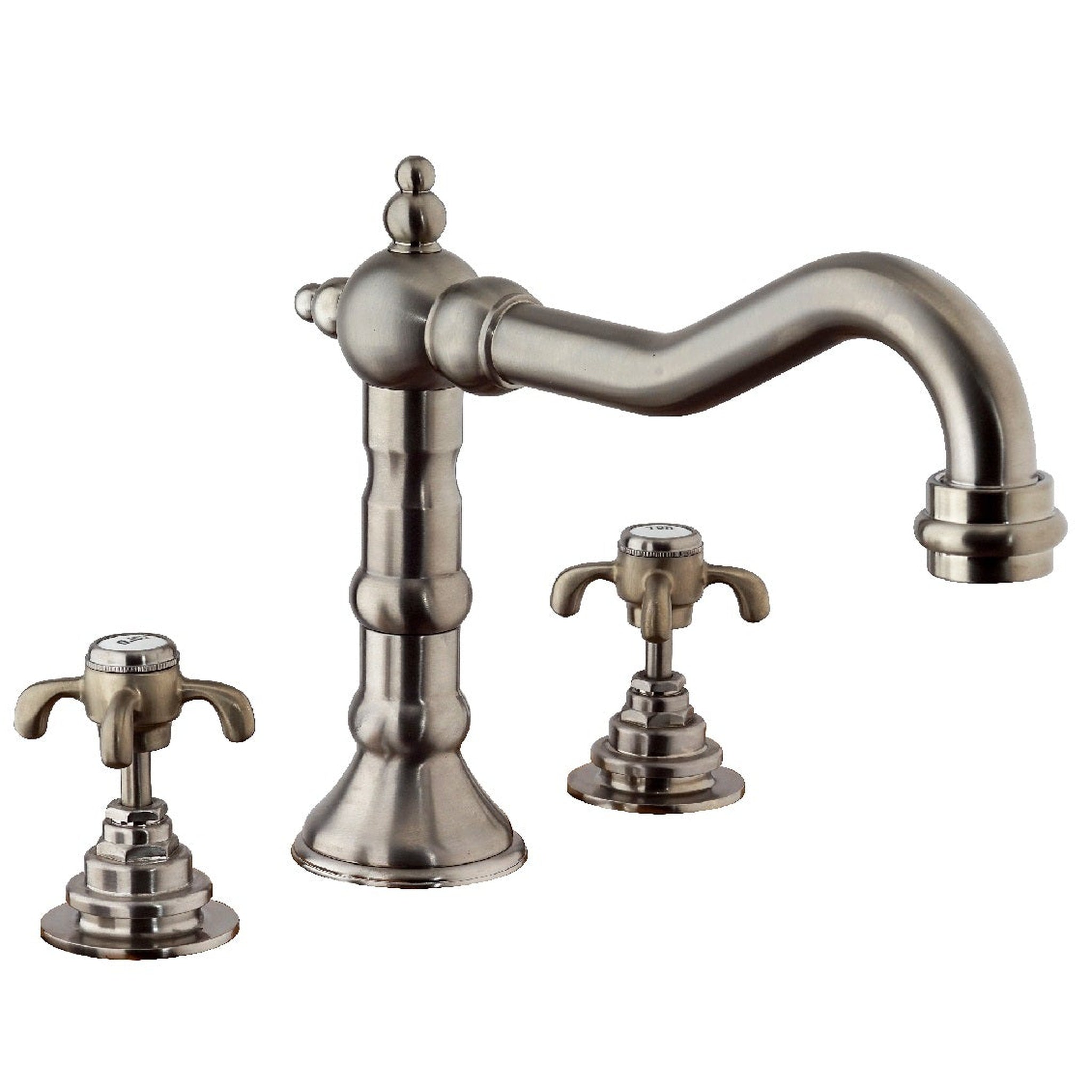 LaToscana by Paini, LaToscana Ornellaia Brushed Nickel Roman Tub Faucet With Cross Handles