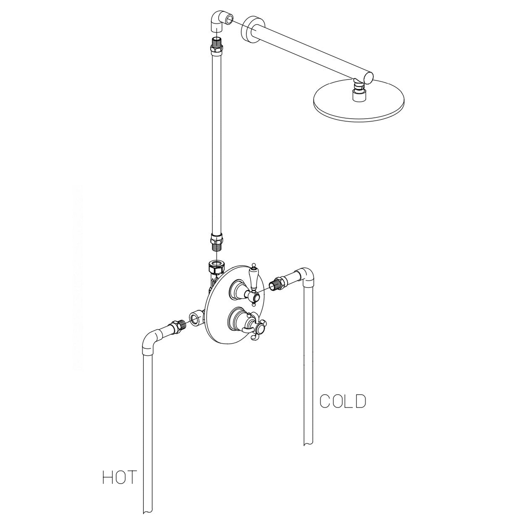 LaToscana by Paini, LaToscana Ornellaia Brushed Nickel Thermostatic Shower Kit