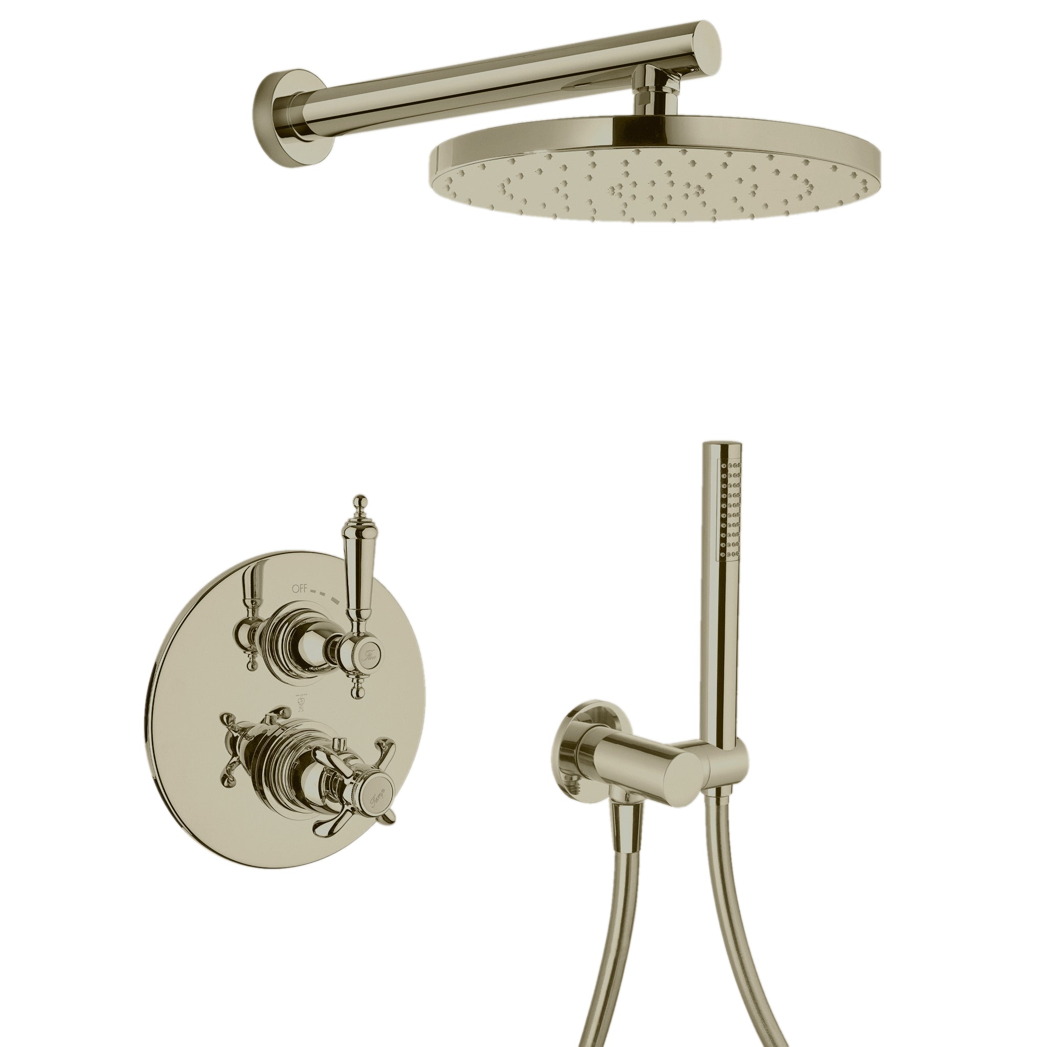 LaToscana by Paini, LaToscana Ornellaia Brushed Nickel Thermostatic Shower Kit With Handheld Shower