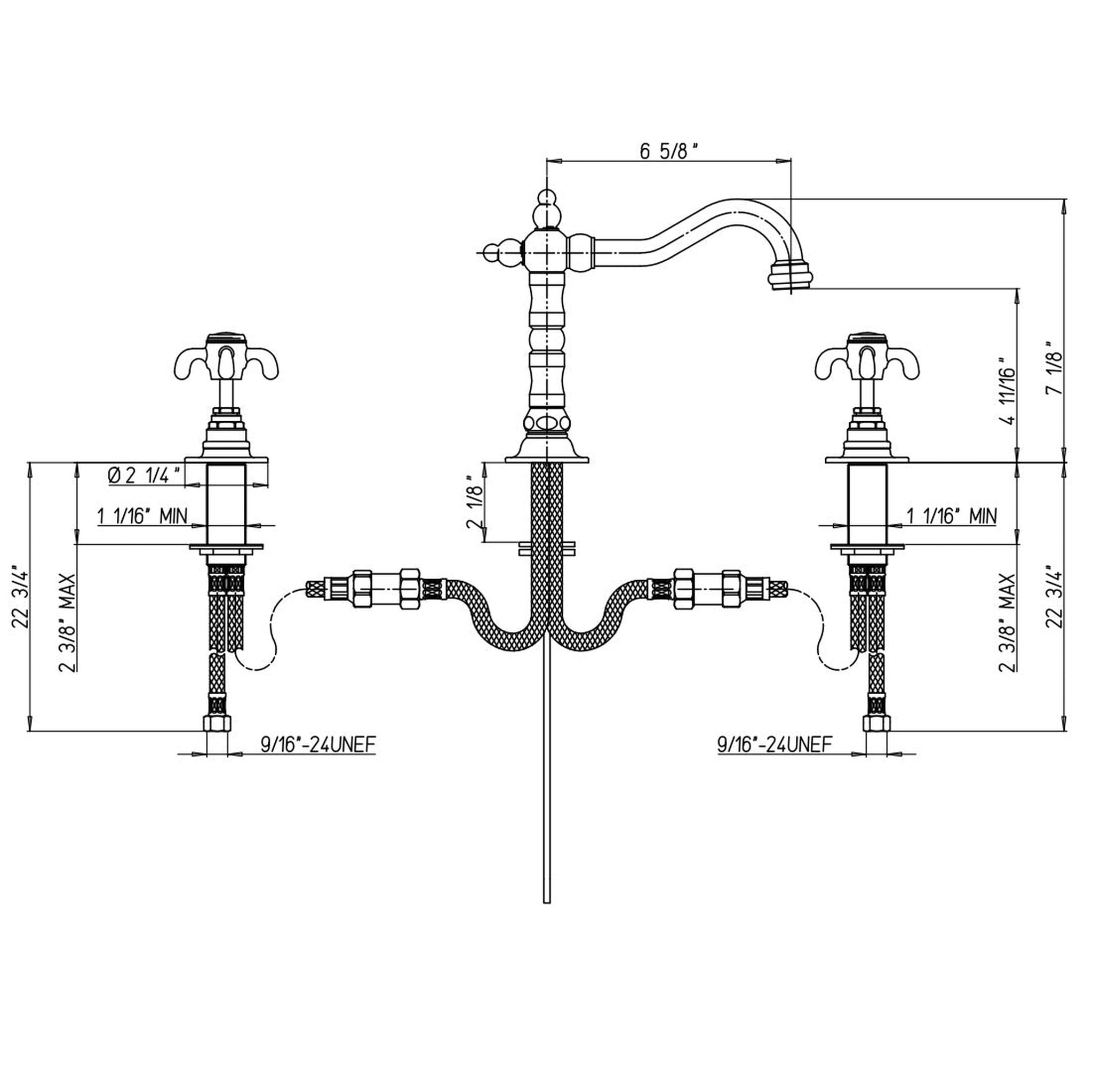 LaToscana by Paini, LaToscana Ornellaia Brushed Nickel Widespread Lavatory Faucet With Cross Handles