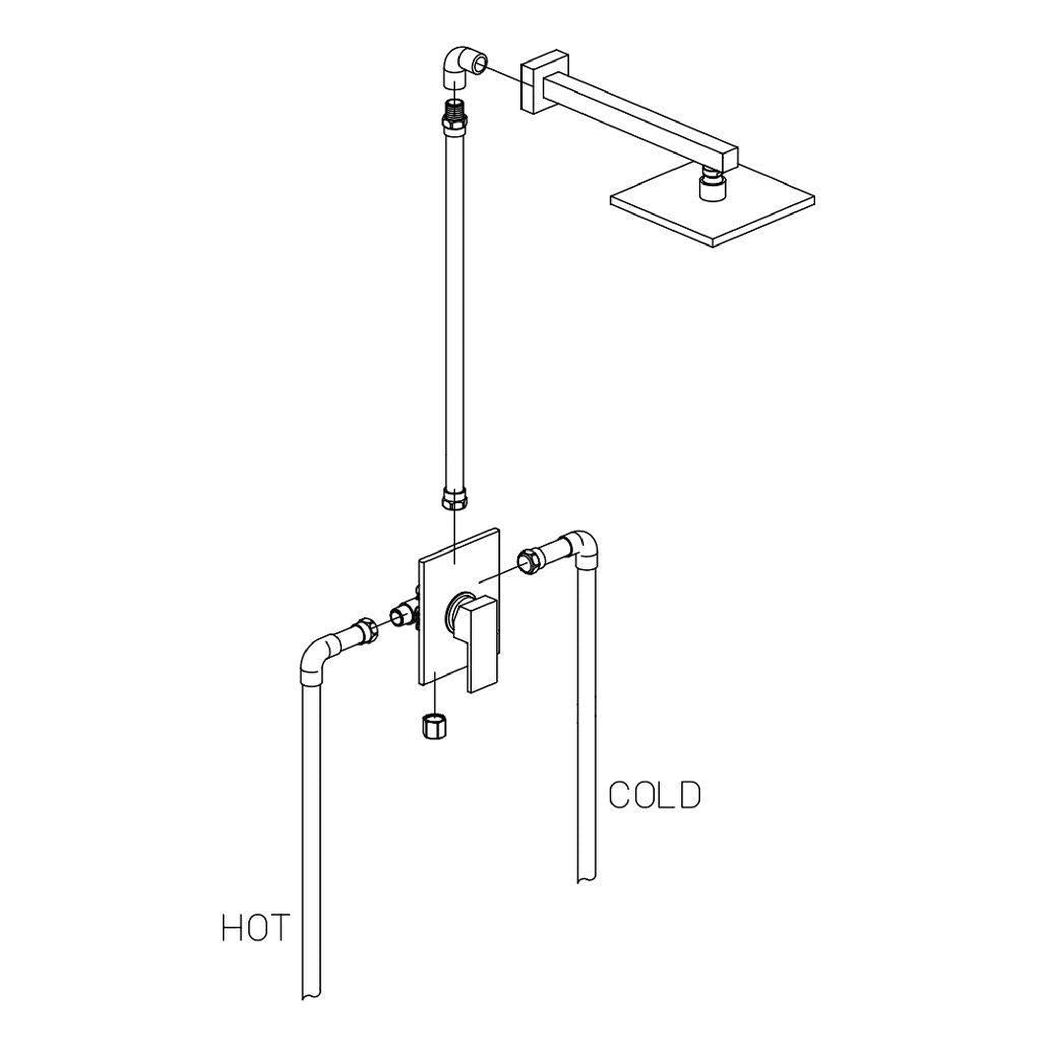 LaToscana by Paini, LaToscana Quadro Brushed Nickel Pressure Balance Shower Kit