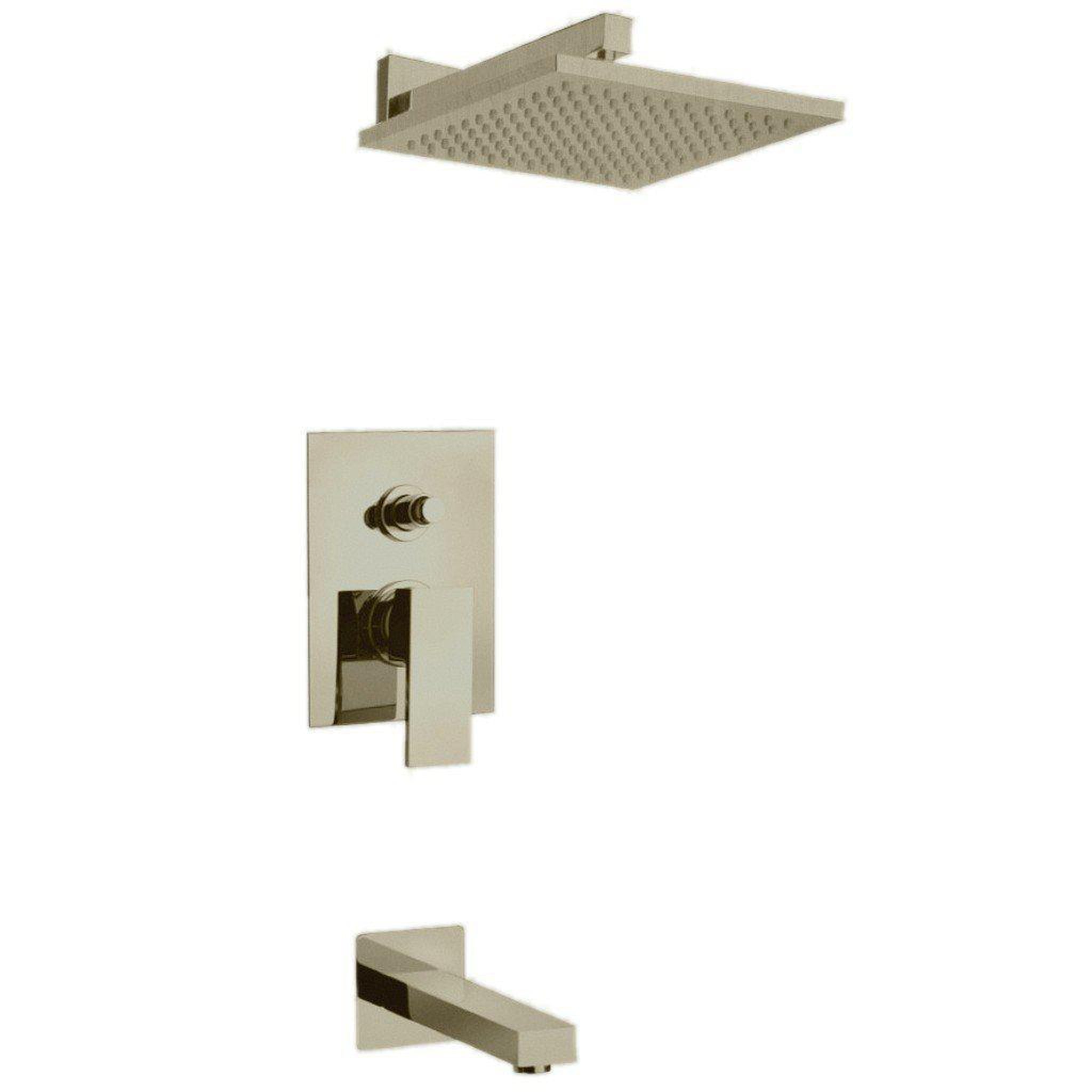 LaToscana by Paini, LaToscana Quadro Brushed Nickel Pressure Balance Tub & Shower Kit