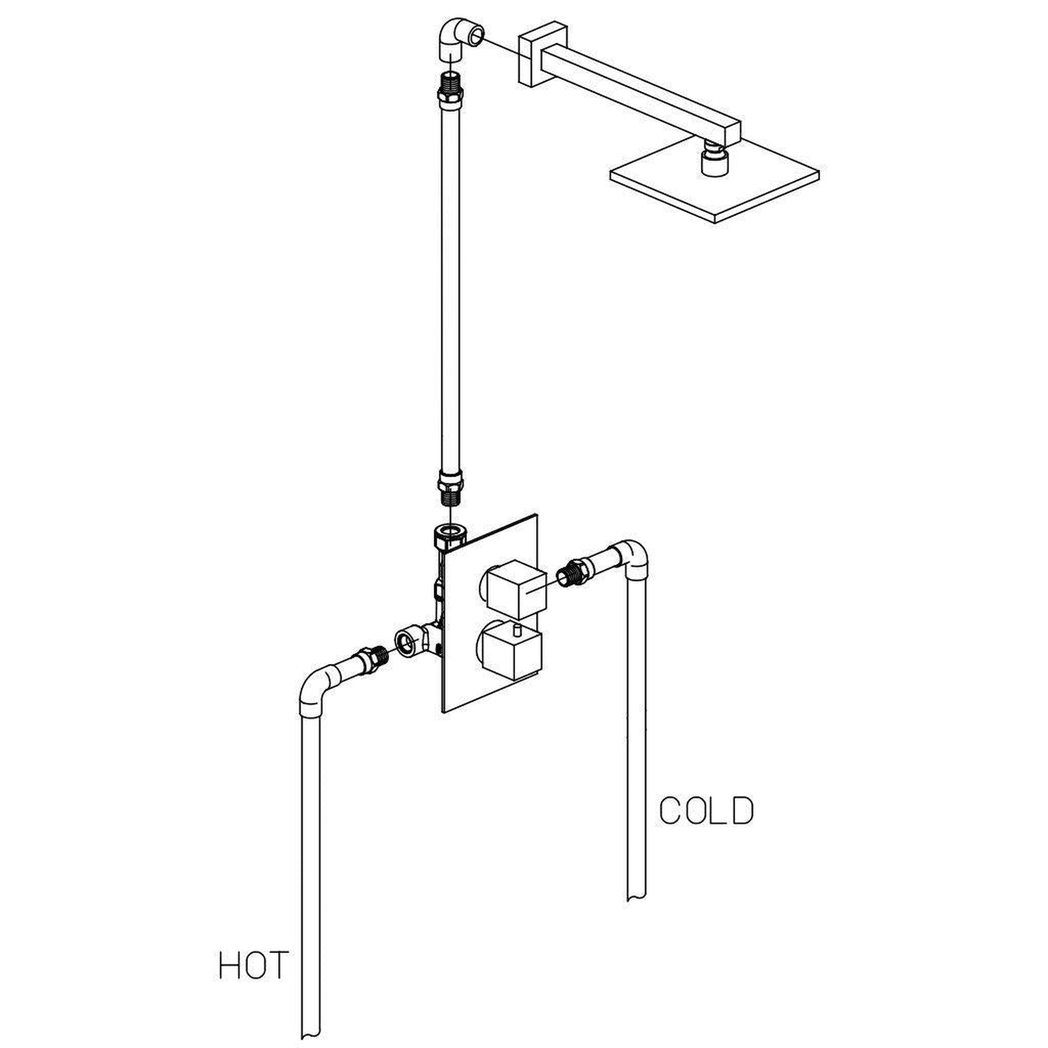 LaToscana by Paini, LaToscana Quadro Brushed Nickel Thermostatic Shower Kit