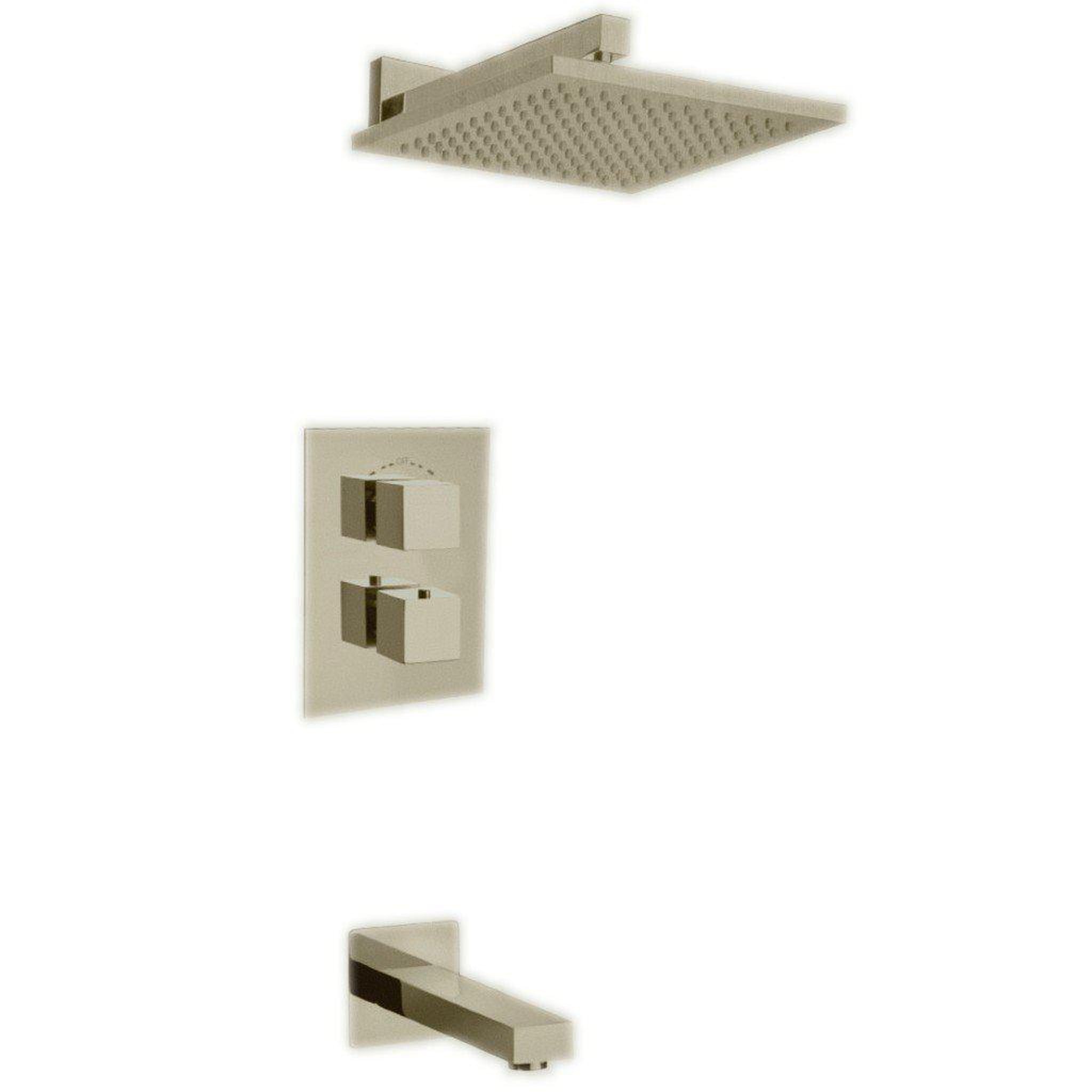 LaToscana by Paini, LaToscana Quadro Brushed Nickel Thermostatic Tub & Shower Kit