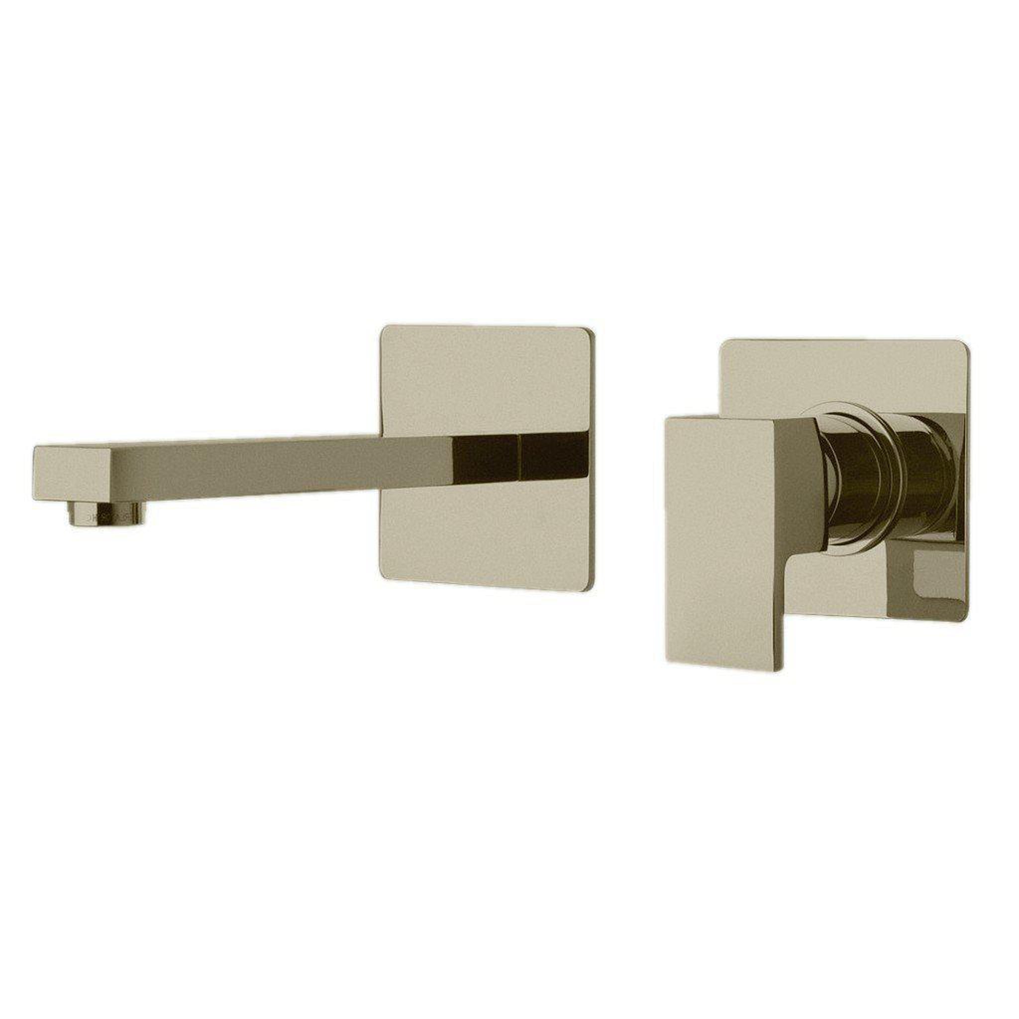 LaToscana by Paini, LaToscana Quadro Brushed Nickel Wall-Mounted Lavatory Faucet With Lever Handle