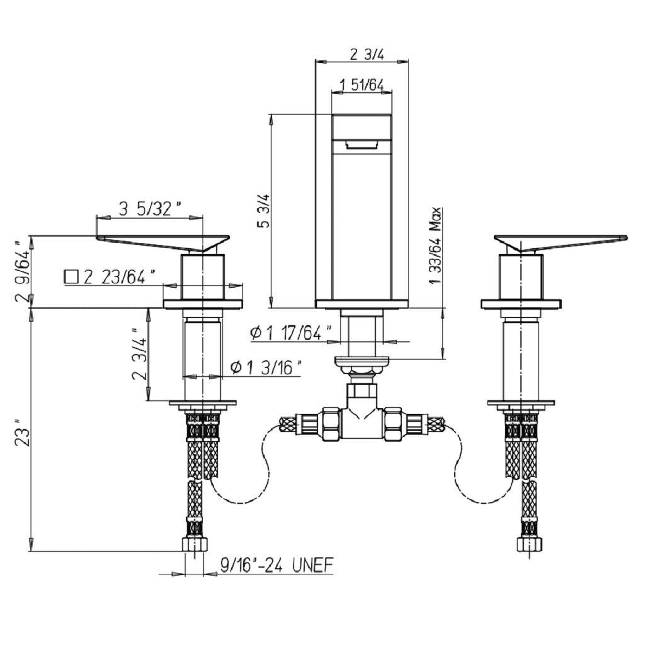 LaToscana by Paini, LaToscana Quadro Brushed Nickel Widespread Lavatory Faucet With Lever Handles