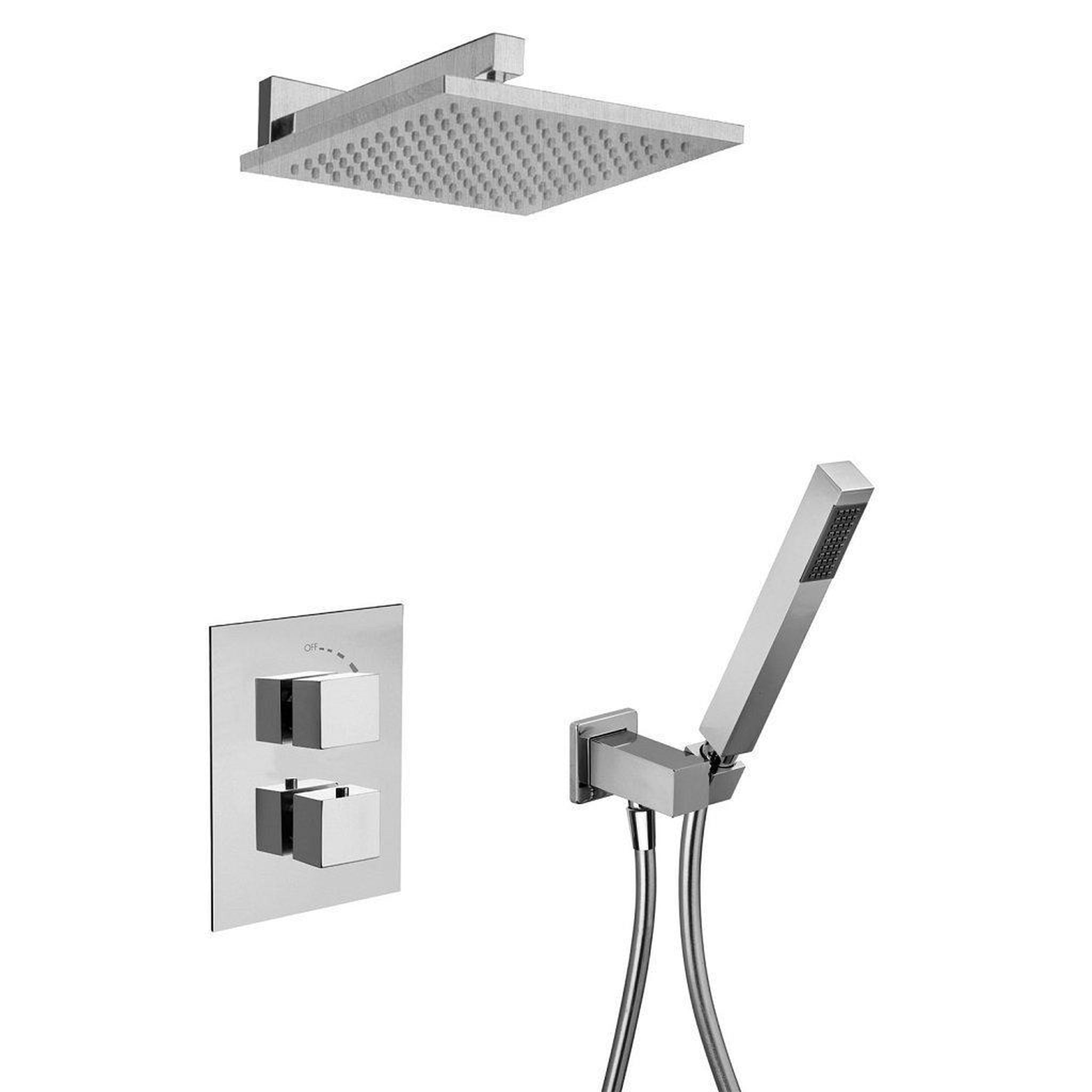 LaToscana by Paini, LaToscana Quadro Chrome Thermostatic Shower Kit With Handheld Shower