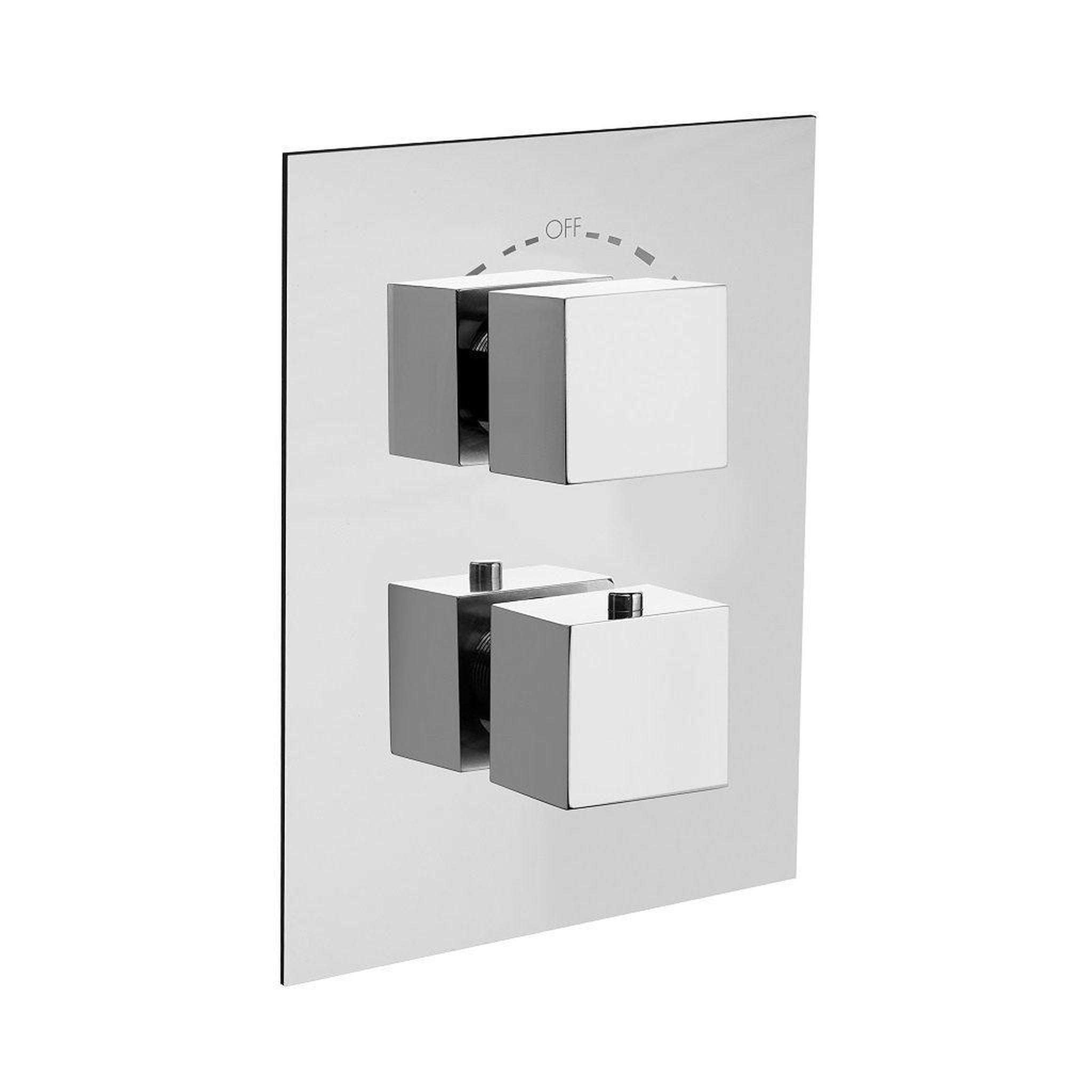 LaToscana by Paini, LaToscana Quadro Chrome Thermostatic Trim With 2-Way Diverter Volume Control