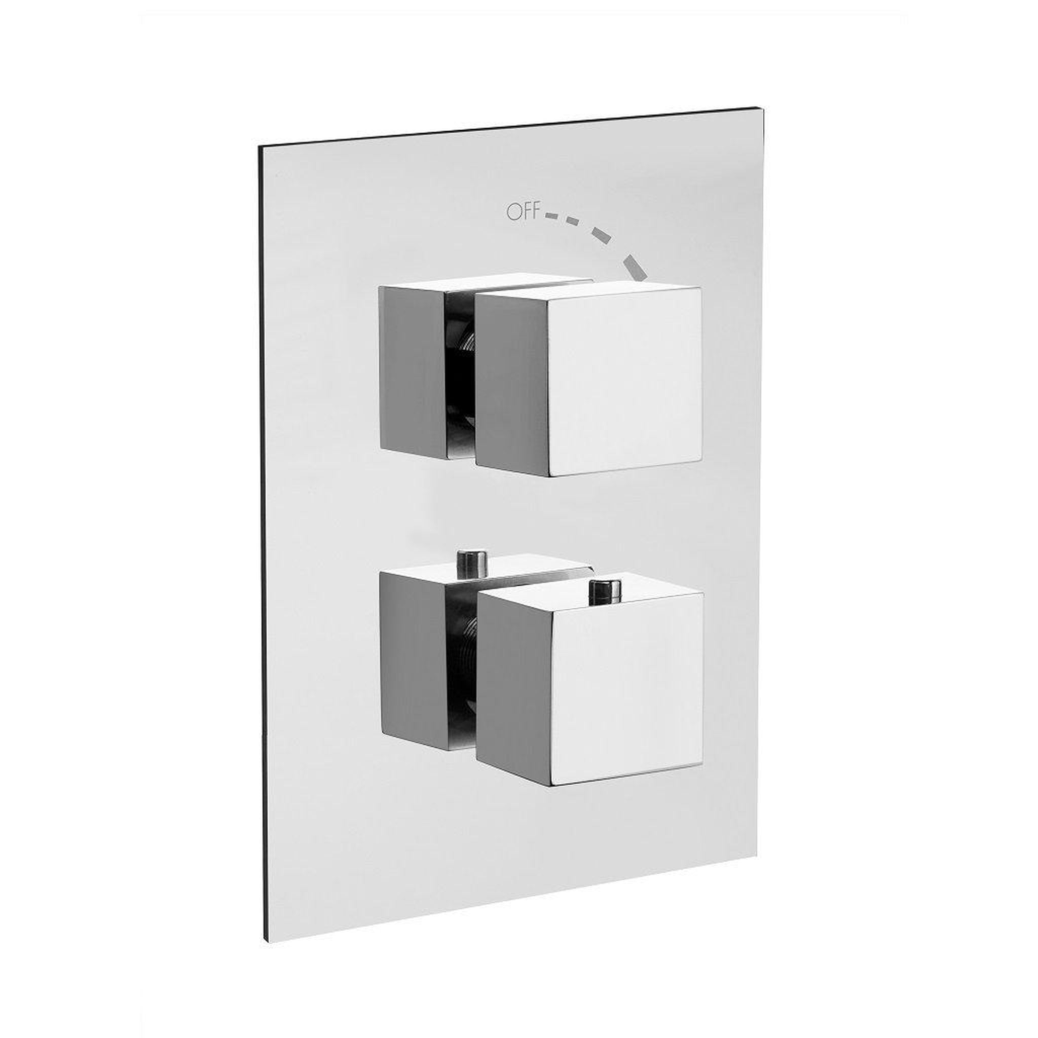 LaToscana by Paini, LaToscana Quadro Chrome Thermostatic Trim With 3/4" Ceramic Disc Volume Control