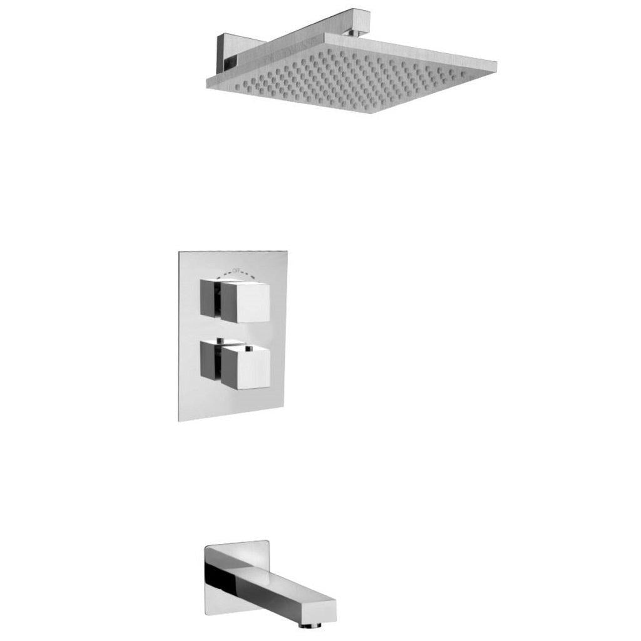 LaToscana by Paini, LaToscana Quadro Chrome Thermostatic Tub & Shower Kit