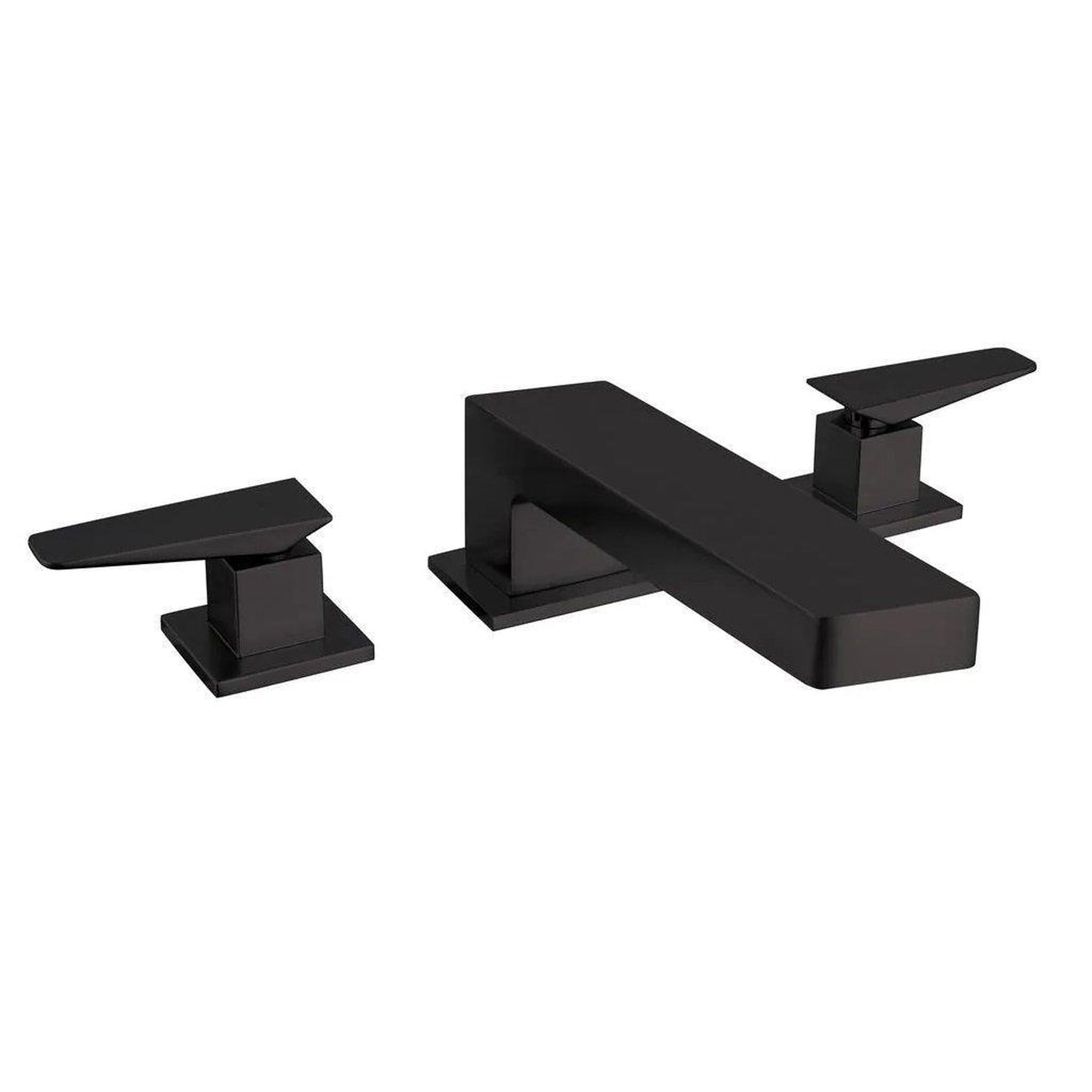 LaToscana by Paini, LaToscana Quadro Matt Black Roman Tub Faucet With Lever Handles