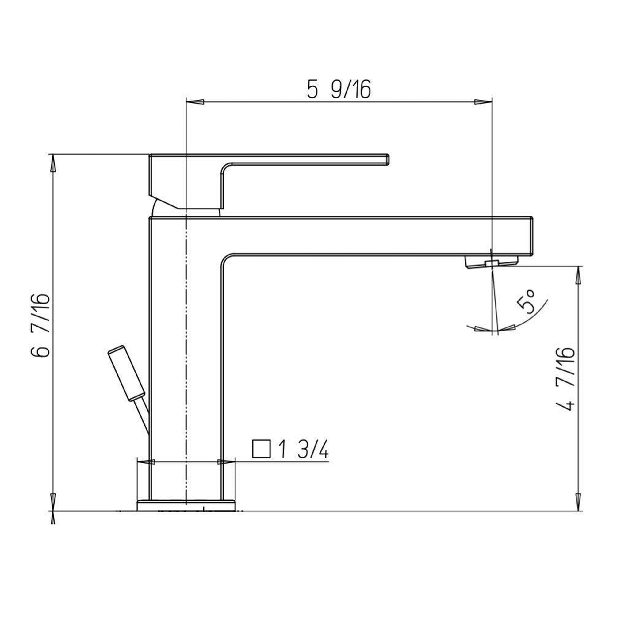 LaToscana by Paini, LaToscana Quadro Matt Black Single Lever Handle Lavatory Faucet