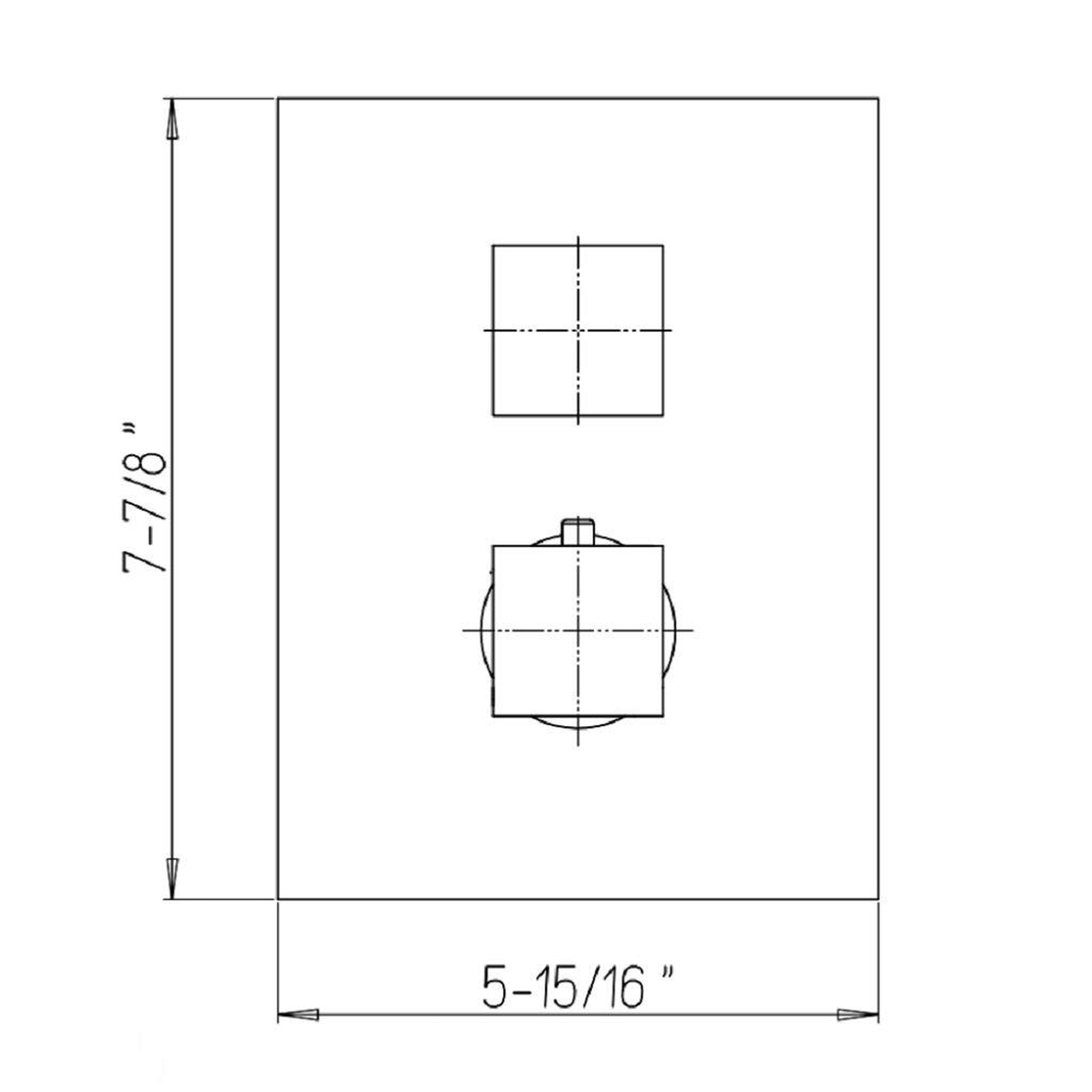 LaToscana by Paini, LaToscana Quadro Matt Black Thermostatic Trim With 3/4" Ceramic Disc Volume Control