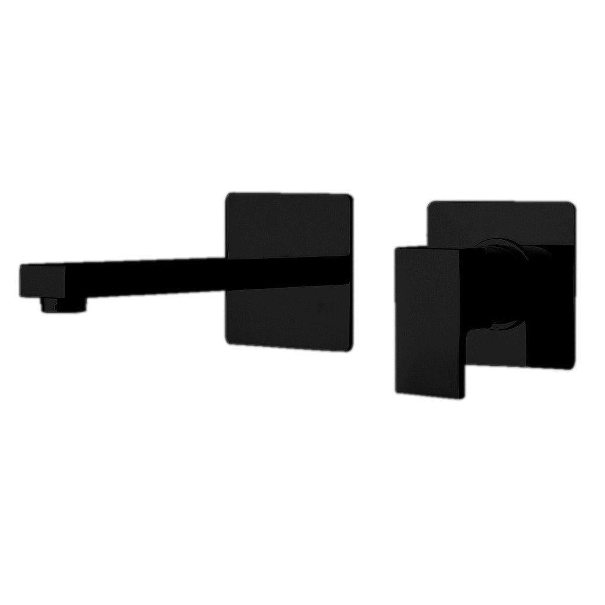 LaToscana by Paini, LaToscana Quadro Matt Black Wall-Mounted Lavatory Faucet With Lever Handle