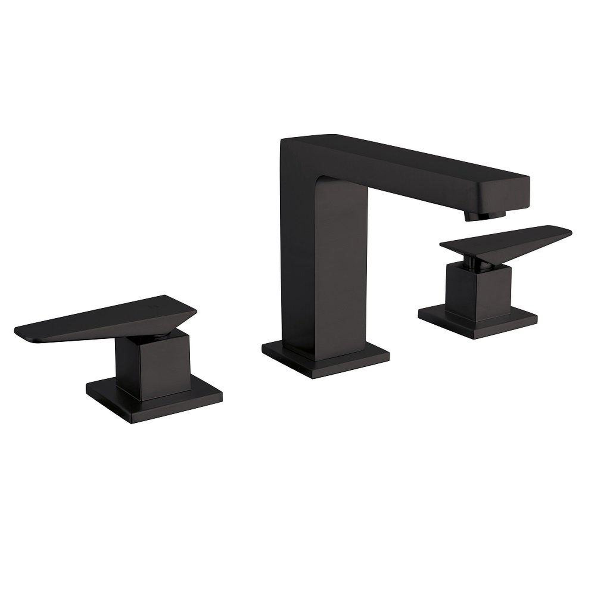 LaToscana by Paini, LaToscana Quadro Matt Black Widespread Lavatory Faucet With Lever Handles