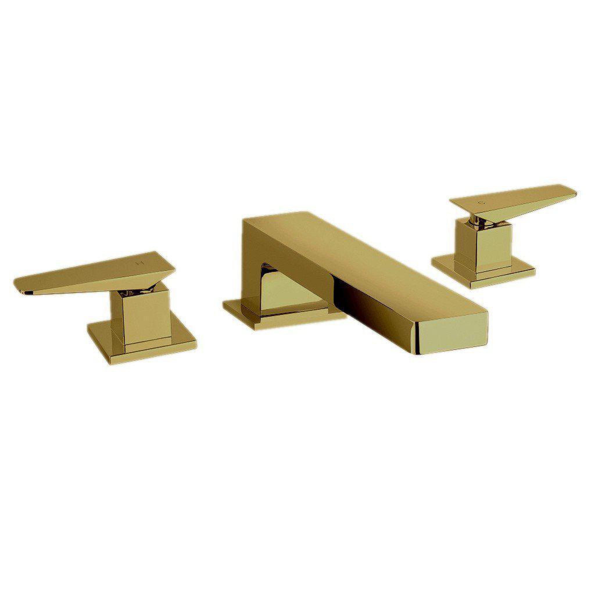 LaToscana by Paini, LaToscana Quadro Matt Gold Roman Tub Faucet With Lever Handles