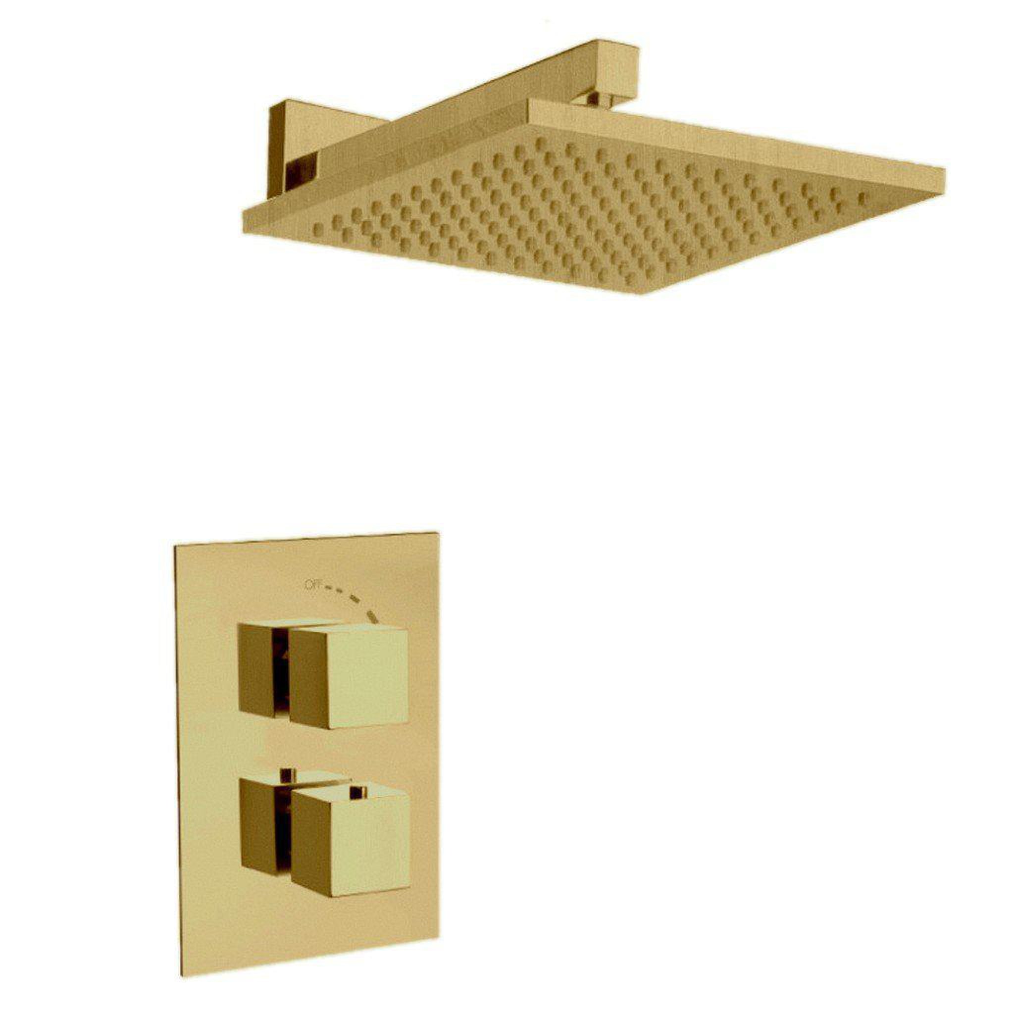 LaToscana by Paini, LaToscana Quadro Matt Gold Thermostatic Shower Kit