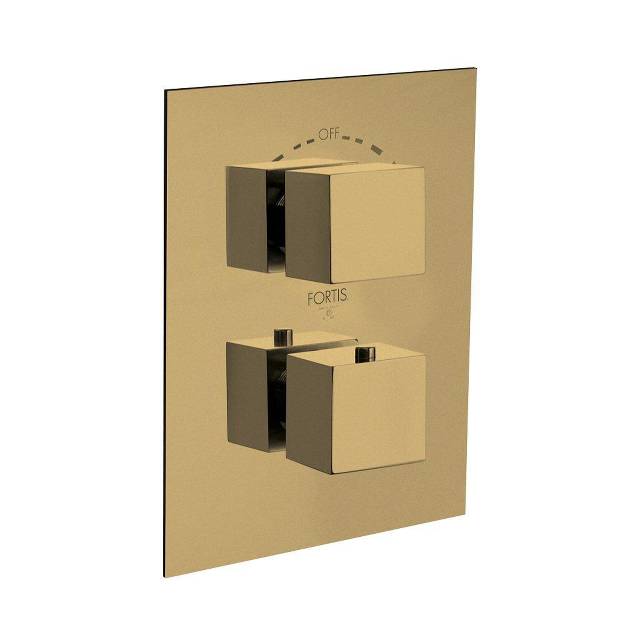 LaToscana by Paini, LaToscana Quadro Matt Gold Thermostatic Trim With 2-Way Diverter Volume Control