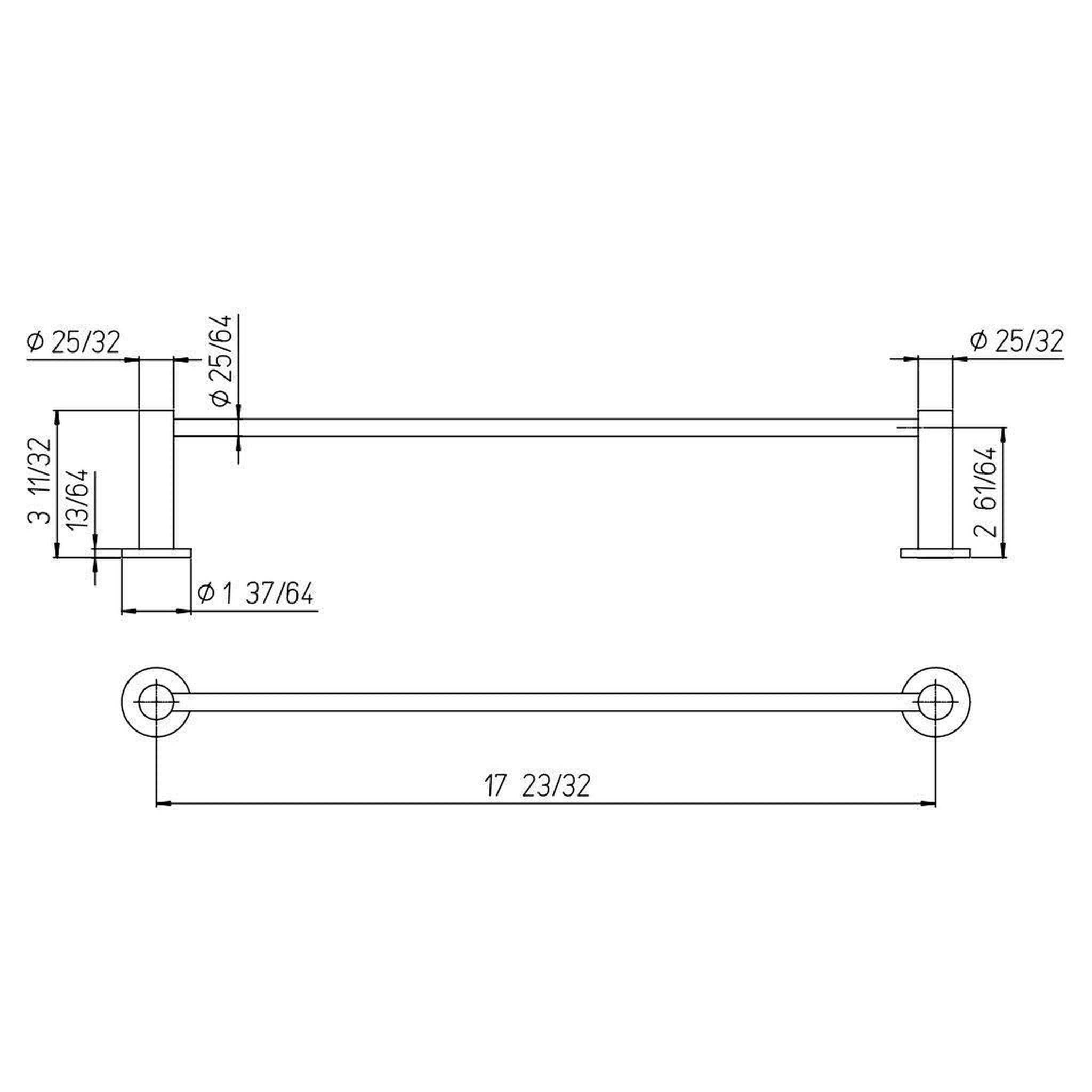 LaToscana by Paini, LaToscana Round 18" Brushed Nickel Wall-Mounted Towel Bar