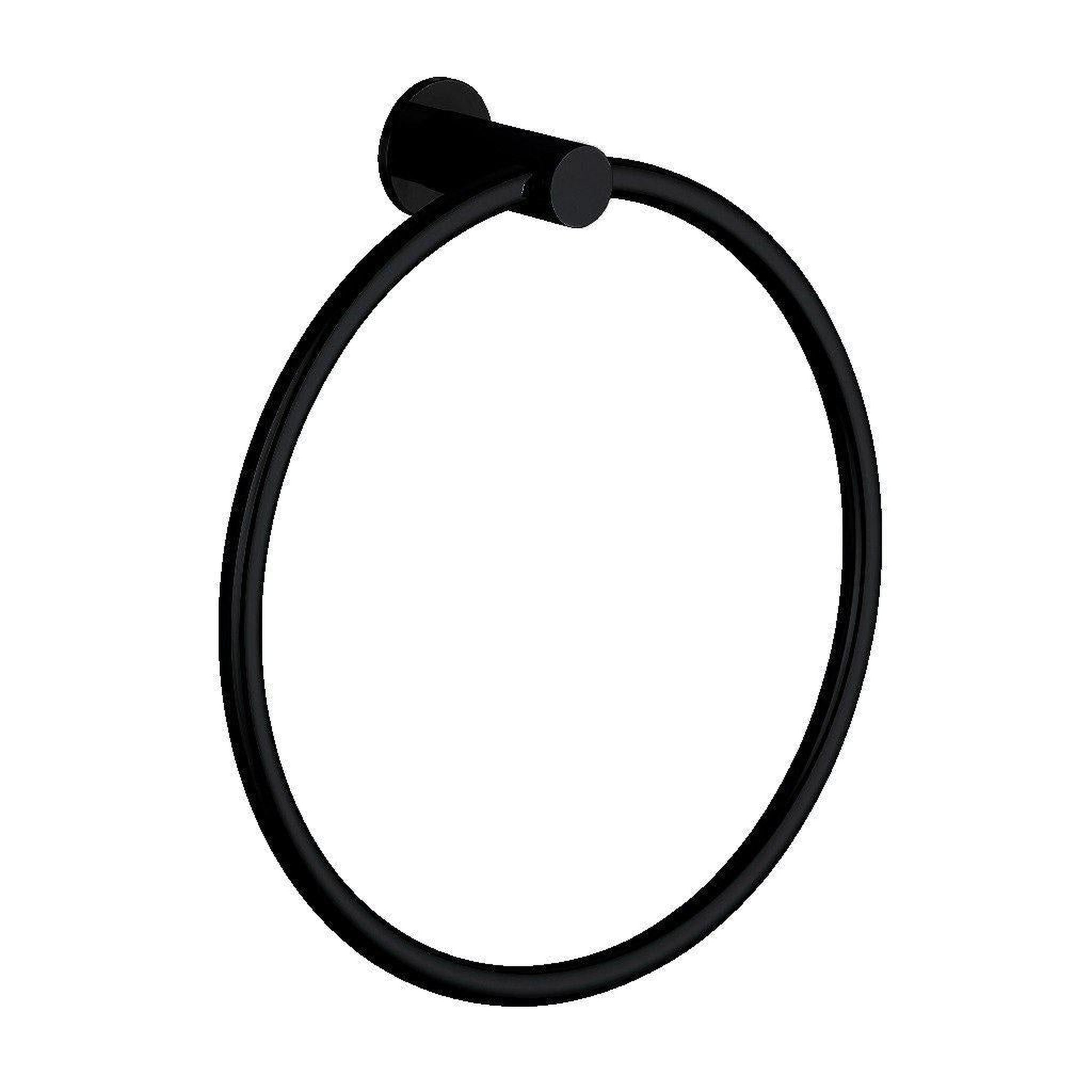 LaToscana by Paini, LaToscana Round Matt Black Wall-Mounted Towel Ring