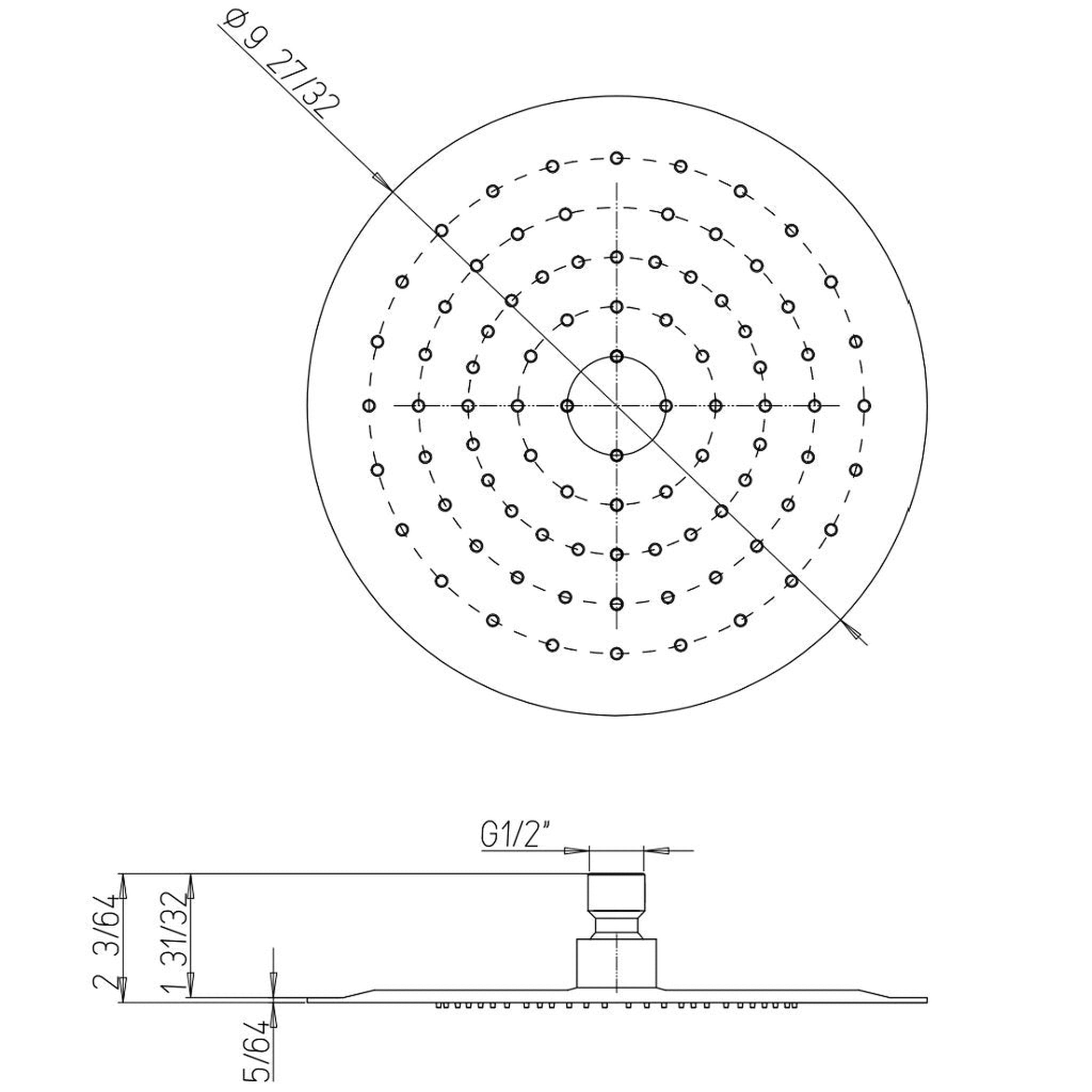 LaToscana by Paini, LaToscana Shower Line 10" Round Brushed Nickel Extra Slim Shower Head